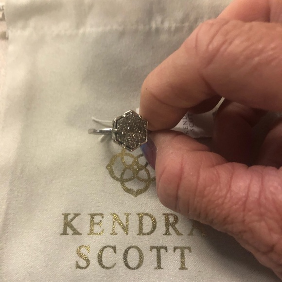 New Kendra Scott Kylie Druzy Platinum Ring Size 7 - Picture 6 of 6